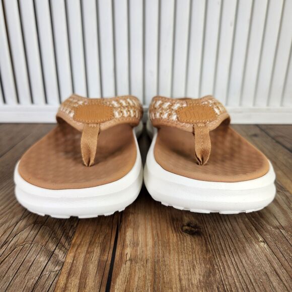 Hey Dude Tide Womens Sz 9 Brown Macaroon Casual Comfort Boho Flip Flops Sandals - Picture 2 of 9